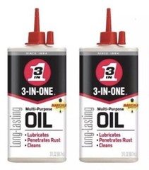 2 Bottle 3 IN ONE Multi purpose Oil Long Lasting Lubricant Precision Drip 3oz