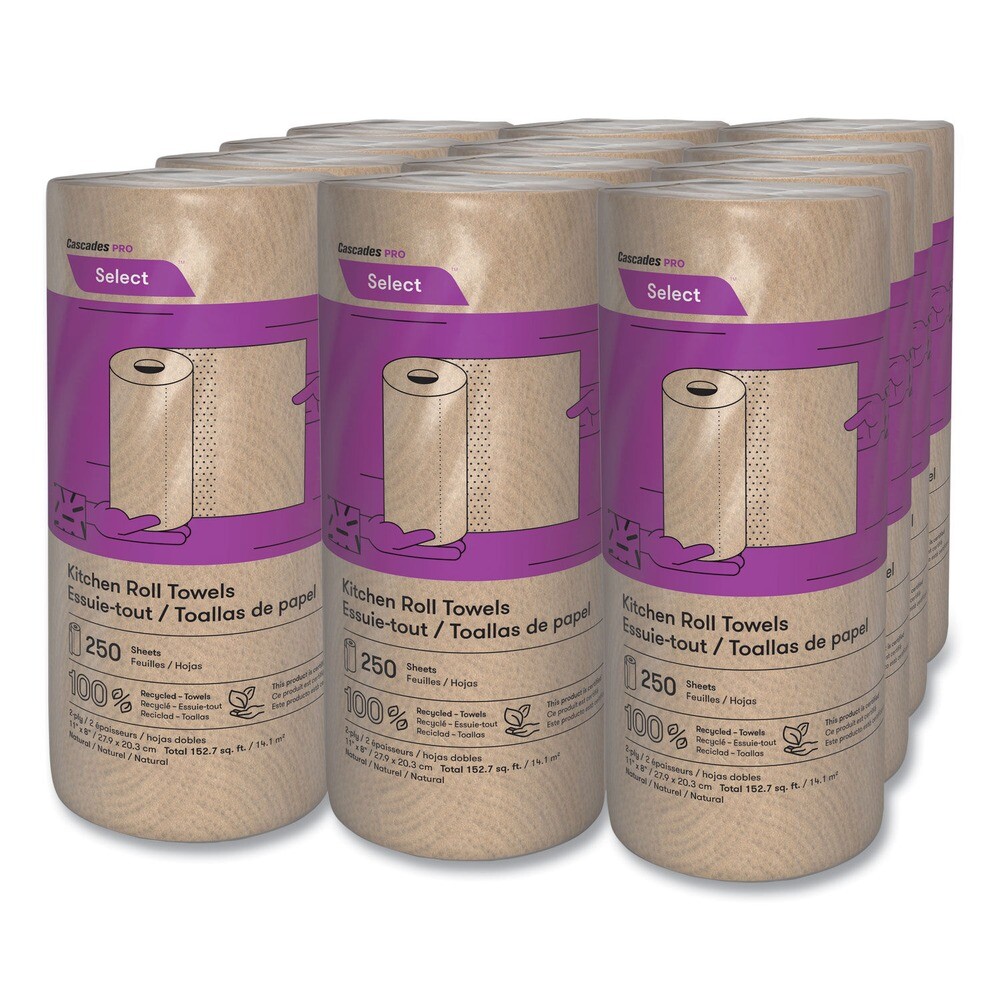 Cascades PRO K251 Select 11″ x 166.6′ Kitchen Roll Towels – Natural (12/CT) New