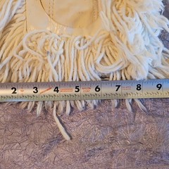 Vintage 3 COTTON COMMERCIAL DUST MOP HEAD ROUND HOLE U SHAPE SPLIT POCKET USA