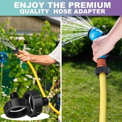 Zonon 2 Pieces 275 330 IBC Tote Tank Adapter Garden Hose Drain 2 Inch, Black
