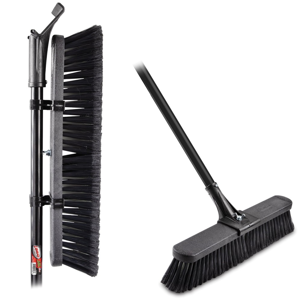 Libman 18 Inch High Power Push Broom Steel Handle Multi-Surface