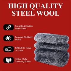 Steel Wool # 3 – Extra Coarse – 16 Pads Multi-use for Tough Cleaning, Paint a…