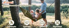Camping Hammock with Mosquito Net, Lightweight Portable Double & Single Hammock