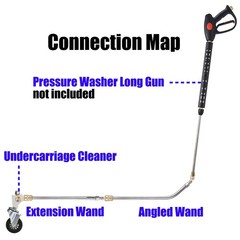 M MINGLE Pressure Washer Undercarriage Cleaner, Under Car 13 Inch, Silver
