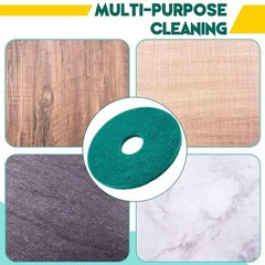 2 Pcs 12 Inch Green Non-Woven Floor Buffing Pads for Commercial Cleaning