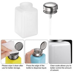 HARFINGTON Solvent Alcohol Dispensers 200ml(6.8oz) Push 6.8 Ounces, White