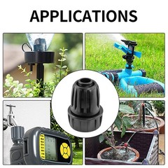 Moicstiy 4Pcs 1/2 Inch Drip Irrigation Hose Connectors 3/4 Inch, Black