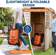 Walk-Behind Floor Sweeper, 25.6 in Sweeping Width, Outdoor Hand Push Sweeper, 5