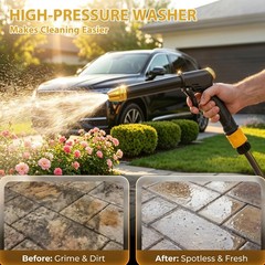 High pressure hose nozzle – Upgraded Garden Hose Sprayer – Car Wash Black