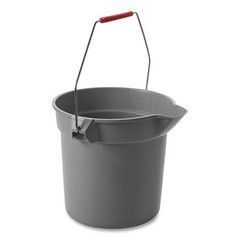 Rubbermaid Commercial 10 Quart Plastic Utility Pail, Plastic, Gray, 10.5″ dia