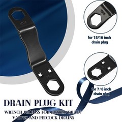 RVPNR RV Water Heater Drain Plug Kit, Include Angled Wrench, 8 Pieces 1/2″…