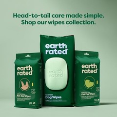 Earth Rated Pet Wipes for Dogs & Cats, Hypoallergenic, Unscented, 100 Count