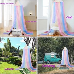 Rainbow Bed Canopy for Girls with Lights Princess Canopy for Girls Bed Mosquito