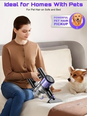 Cordless Vacuum Cleaner, 10 in 1 Stick with Powerful Suction, Purple
