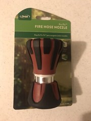 Orbit Red/Black Rubber Coated Twist Fire Hose Nozzle with Standard 3/4 in. Outdo