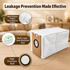 10-Pack 3L Dust Bags Compatible with iHome AutoVac Nova S1 Pro Robot Set A