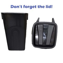 Tough 45 Gallon Wheeled Heavy Duty Plastic Garbage Can, Attached Lid, Black