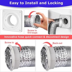 Senshare Dryer Vent Connector Kit, Wall Plate with Quick No hoses
