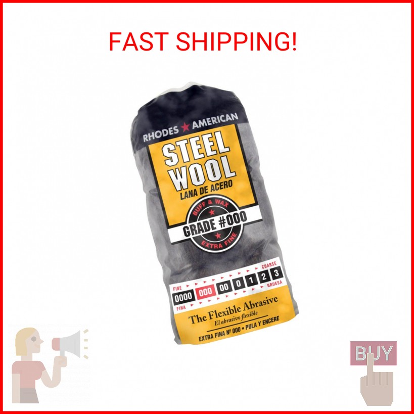Homax – 33873210009 Steel Wool, Extra Fine Grade #000, 12 Pads
