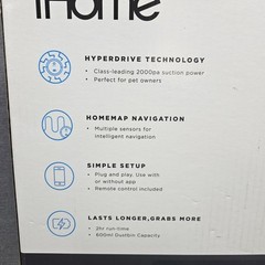 iHome iHRV4 AutoVac Robot Vacuum Home Mapping 2hr Run Time 2000pa Suction New