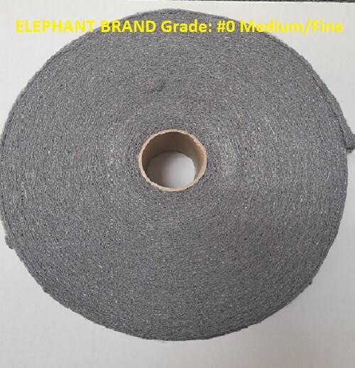 Elephant Brand #0 Grade Medium/Fine Steel Wool, 5 Lb Roll