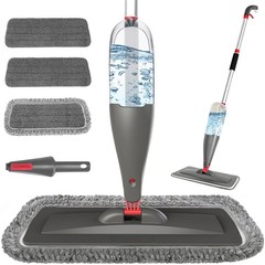 Spray Mop for Floor Cleaning with 3pcs Washable Pads – Wet Dry 800 ml, Gray