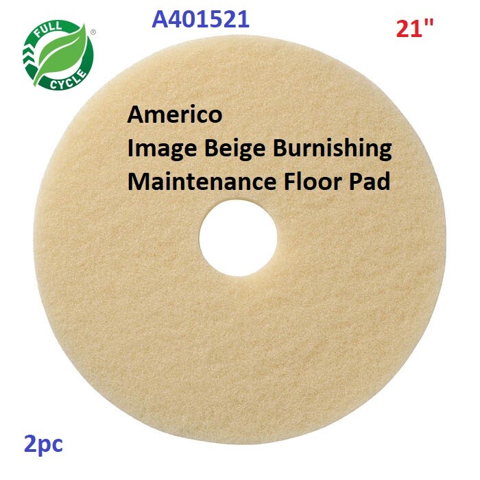 Americo 401521 Image Beige Floor Burnishing Pad, 21″ 2 per Case Made In USA