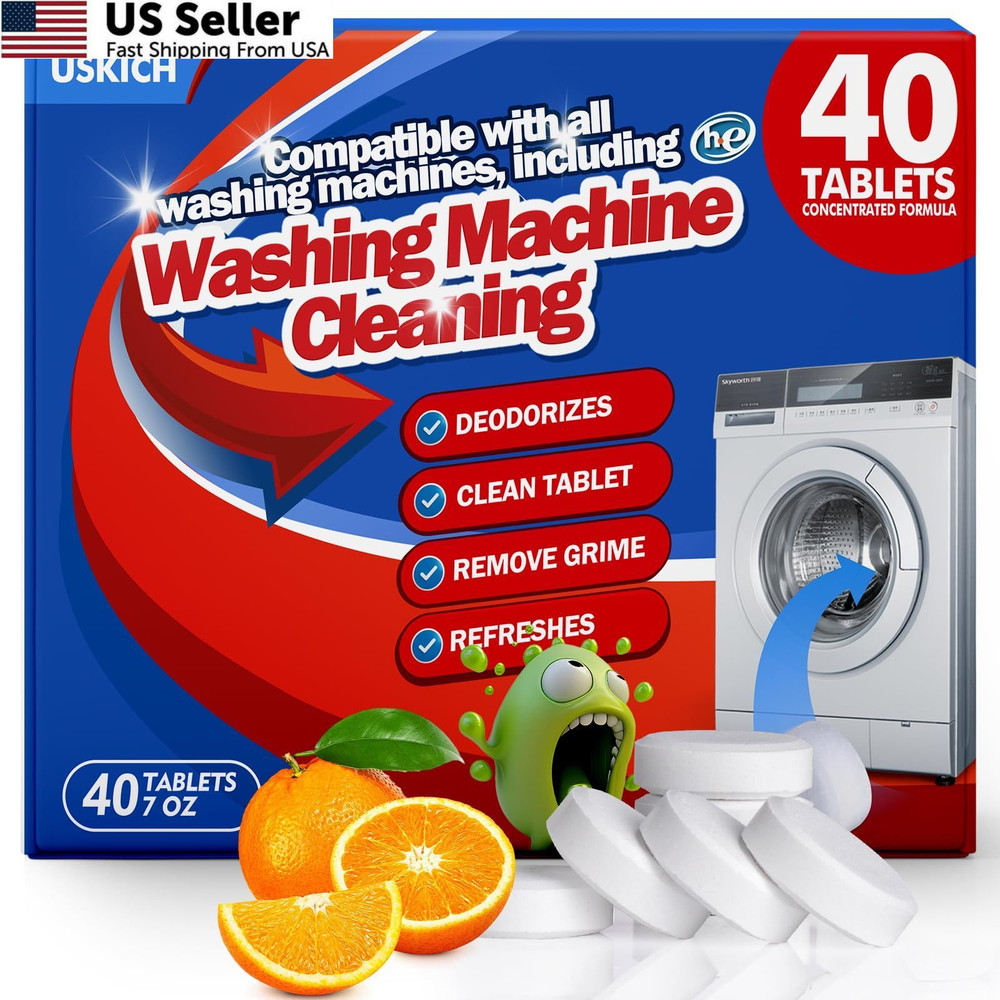 USKICH 40 Pack Washing Machine Cleaner Tablets,Deep 1 Count (Pack of 40)