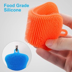 3PCS Silicone Dish Sponges, Multi-Purpose Kitchen 4 Count (Pack of 1), Orange