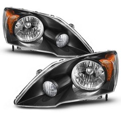 Headlight Left Right Clear Lens Black Housing for Honda CR-V 2007-2011 2pcs