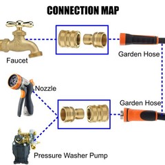 M MINGLE Garden Hose Quick Connect Fitting, Brass