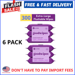 goodwipes Flushable Butt Wipes, Lavender Scented, 6 Pack, 300 Total Wipes