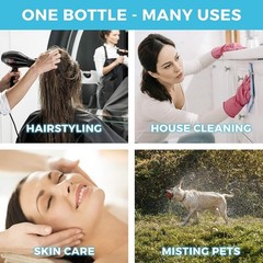 UrbAmerican Hair Spray Bottle Continuous Water Mister 9 Ounces, White