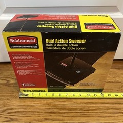 New In Box Rubbermaid Commercial 421388BLA 44 in. Dual Action Sweeper, Black