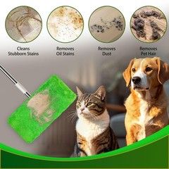 3 Pack Reusable Microfiber Mop Pads Compatible with Swiffer 3 (Green)