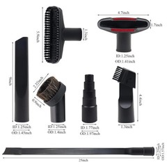 Set of 8 Vacuum Attachments – 1 7/8″ to 1″ Hose Adapter, 1 1/4″ Floor Brush, …