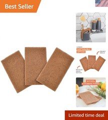 Full Circle Neat Nut Walnut Shell Scouring Pads, Non-Scratch, Set of 3, 5 oz
