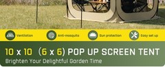 6×6 FT Pop Up Screen House Tent – Instant Screened Gazebo Canopy with Mosquito
