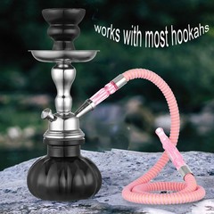2 Pack Hookah Hose Washable 39” Shisha Acrylic Handle Leather Pink