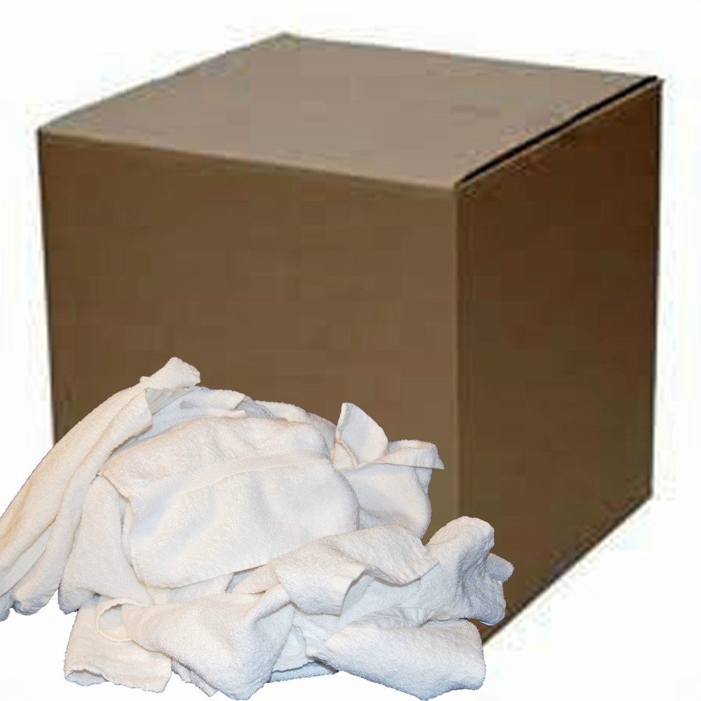 50 Lb. BOX COTTON WHITE TERRY CLOTH CLEANING TOWELS JANITORIAL PLUMBERS RAGS