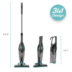 Ionvac ZipVac Corded Stick Vacuum, Multi-Surface 3-in-1 Upright/Handheld Vacuum