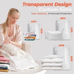 18 Pack Vacuum Storage Bags Set with Rechargeable Wireless Pump