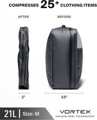Black Voyage Reusable Vacuum Compression Travel Bag for Carry-On Suitcase and