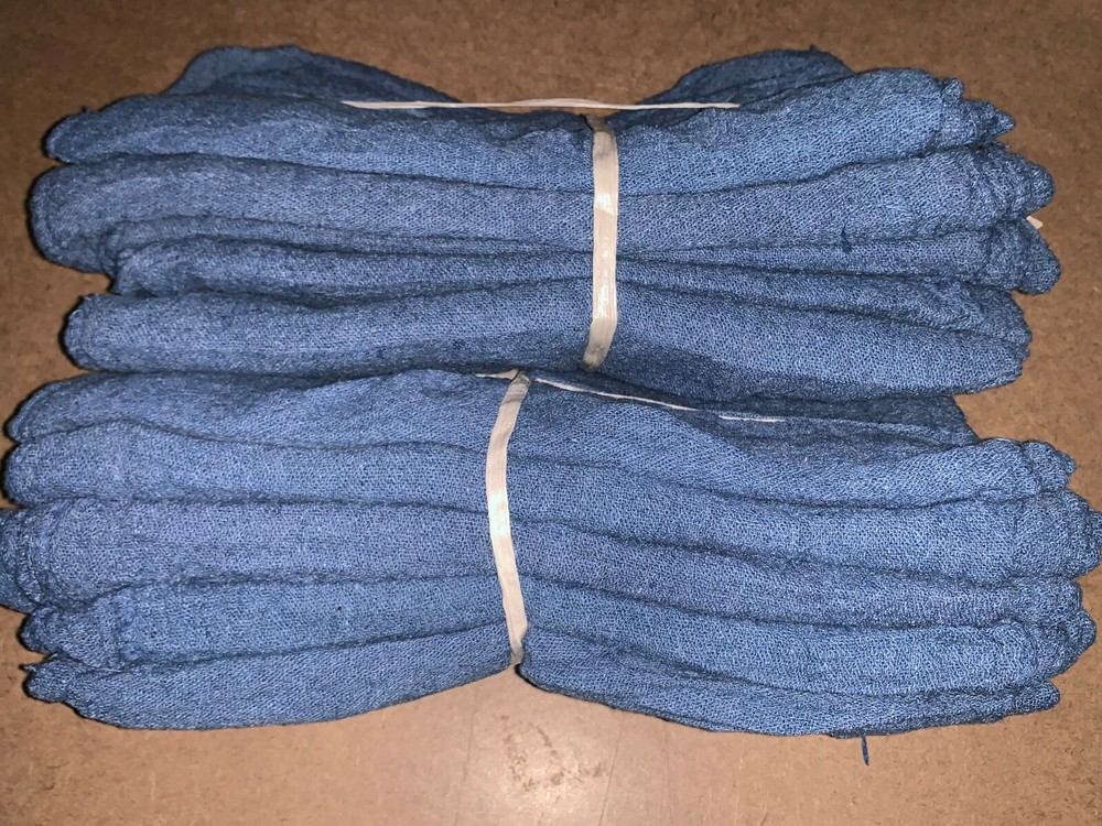 100 new great mechanics shop rags towels blue jumbo 13″X14″