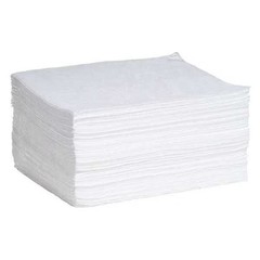 Spilltech Sorbent Pad, 17 gal, 15 in x 19 in, Oil, White, Polypropylene WP100S