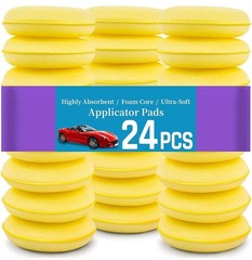 24pcs Car Waxing Polish Foam Sponge Wax Applicator Cleaning Tool Detailing Pads