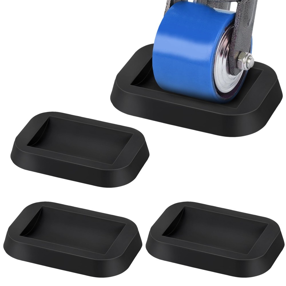 Zhulerzil Furniture Wheel Stopper for Hardwood Floors – 4 Pack Rubber Black