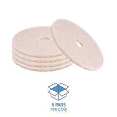Boardwalk 17″ Hog Hair Burnishing Pads – Natural (5-Piece/Carton)