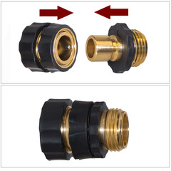 Hourleey Garden Hose Quick Connector, 3/4 Inch Male and Female 3 Set