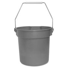 Impact® Deluxe Heavy-Duty Bucket, Gray, Polypropylene, 10qt, 10 5/8dia x 10 1/4h